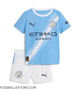Günstige Manchester City Heimtrikotsatz Kinder 2025-26 Kurzarm (+ Kurze Hosen)